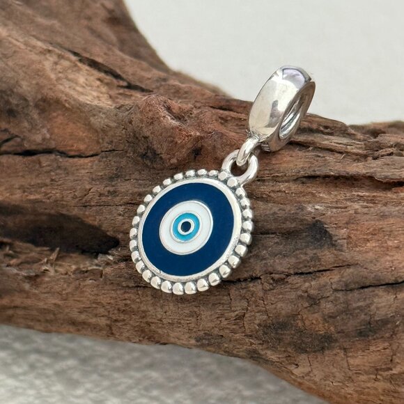 Pandora Evil Eye S925 Silver Dangle Charm - Picture 1 of 4